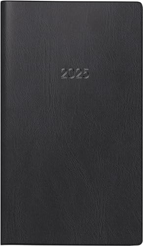 BRUNNEN Taschenkalender Mod. 740 2025 | A6, Kunststoff, schwarz