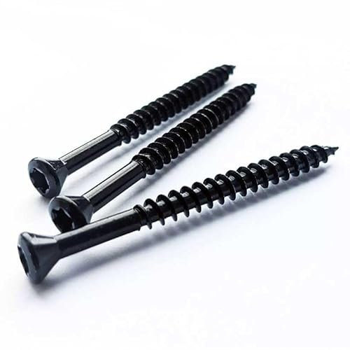 100 BLACK Stainless Steel Decking Screws 5mm x 60mm TORX Small Trim Head