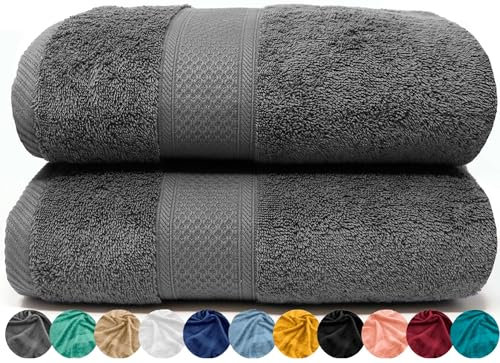 LEBENGOOD – Set Asciugamani Bagno 2 Pezzi – Spugna 100% Cotone OEKO-TEX® 550gsm – Telo Doccia e Asciugamani Bagno Grandi (70x140 cm) – Extra Morbidi Super Assorbenti–Teli Doccia Grandi Casa Hotel Spa