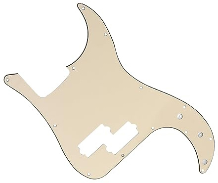 ibasenice 3-lagiges für Schutz Pb Bass Schlagbrett aus Kunststoff und Schutzfolie mit 13 Schraubenlöchern in Beige Geeignet für Gitarren und Bässe