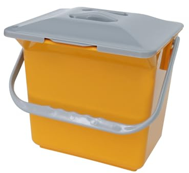 DrDirt 6L Kitchen Food Waste Bin – Odour-Control Food Waste Caddy with Inner Sieve, Easy-Clean Compost Bin for Countertop Food Waste Collection, Yellow