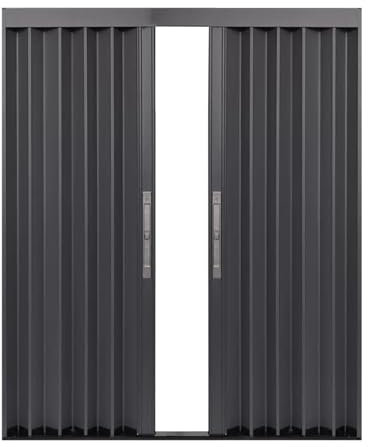 Porte accordéon multi-plis pour porte coulissante intérieure pliante pour porte, salle de bain, douche et séparateur de pièce, cadre de porte gris avec panneau en aluminium, disponible en différentes