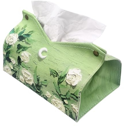 Caja de pañuelos de Piel sintética, con Puerto en V, dispensador de servilletas, dispensador de pañuelos, dispensador de pañuelos para Coche, dispensador de pañuelos para salón, Oficina, baño