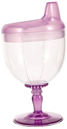 Supvox Anti-Fall-Weinglas Trinken Trinkbecher für Babys -Trinkbecher Kleinkind entwöhnen erste wasserflasche Säuglingsbecher Kelch Schnabeltasse Plastik Violett