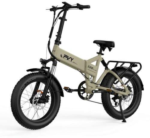 PVY Z20 Plus E-Bike Klapprad, 20 * 4.0 Fatbike mit 48V 16,5Ah Akku, 250W Motor, 100Nm Drehmoment, 7-Gang Getriebe, Reichweite bis zu 120km, All Terrain E Bike für Herren Damen