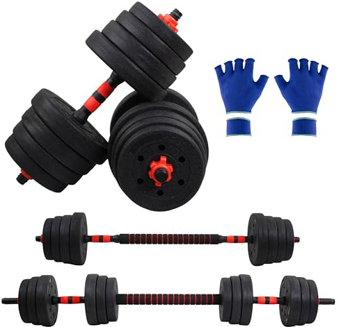 Mobiclinic®, Mancuernas Ajustables 30 Kg, 2 en 1, Juego de Pesas, Mancuernas, Barra de Conexión, Portátil, Agarre Antideslizante, Maxifit, Gimnasio en Casa, Fitness
