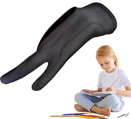 syayw de tablette à dessin, à deux doigts pour l'art numérique | Paire de gants respirants gauche et droite pour dessinateurs débutants, poignets, papier, croquis, utilisation de tablette