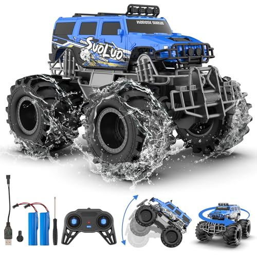 Yapasopu Remote Control Toy Auto 2,4 GHz Truck 15 km/h Hobby Off-Road Auto RC Auto per veicoli impermeabili con 2 batterie giocattolo per bambini da 6-12