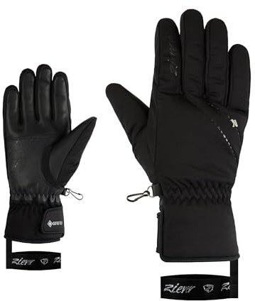 Ziener Kainoa-Z - Guanti da sci da donna, per sport invernali, Gore-Tex, soft-Shell, nero, 6,5