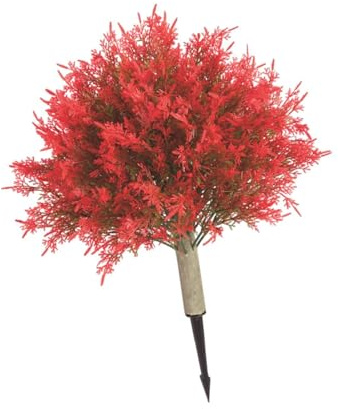 Baoblaze Arbre Topiaire Artificiel en Boule, Faux Cyprès Décoratif, Plante Artificielle sans Entretien, Arbustes Artificiels avec Piquet de Terre pour Jardin, Terrasse et Entrée, Rouge