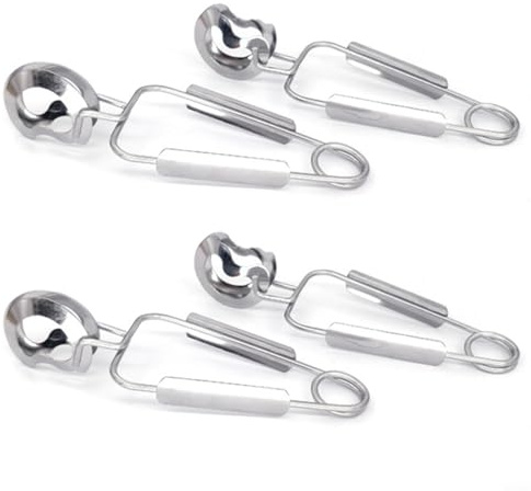 Yelvera 4Pcs Stainless Steel Escargot Snail Tongs, Seafood Forks Snail Kitchen Picking Tools For Home Restaurant Cooking Serving