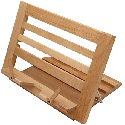 Paintersisters Buchhalter aus Buchenholz, Leseständer, Kochbuchhalter, Notenständer, Tischstaffelei, Buchstütze, Rezepthalter, Pad-Ständer