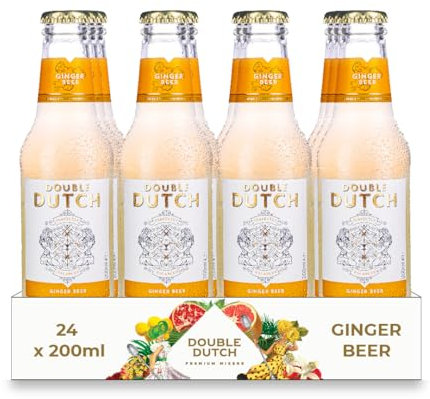 Double Dutch Ginger Beer | Blend of 3 Fiery Gingers | 100% Natural Ingredients | Gluten Free, Vegan Friendly Premium Soft Drink & Mixer Perfect For Rum & Cocktails | 24 x 200ml Bottles