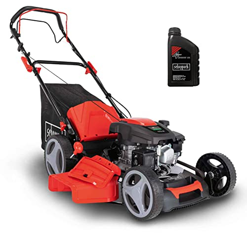 Scheppach Tondeuse à Gazon Thermique MS173-51 Autotractée | Moteur 4T | Largeur de Coupe 51 cm | Panier 65L | Fonction Mulching & Raccord Rapide de Lavage | Huile Moteur Incluse