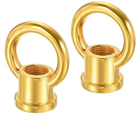 sourcing map Œil Écrou 15 kg Max Charge 29x35mm M10 Filetage Anneau Forme Femelle Boucle pour Suspension Lampe Lustre Doré Paquet de 2