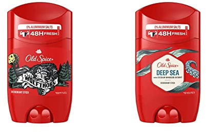 Old Spice Wolfthorn Deodorant Stick | 50ml | Deo Stick Ohne Aluminium Für Männer | Männer Deo Mit Langanhaltendem Duft | 50ml & Deep Sea Deodorant Stick 50ml