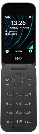 HMD 2660 Flip Mobile Phone (2.8 Inch Main Display, 1.77 Inch Second Display, 4G + 4G, Bluetooth, 128 MB, 1450 mAh Battery, FM Radio, MP3 Player, 0.3 MP Camera) Charcoal