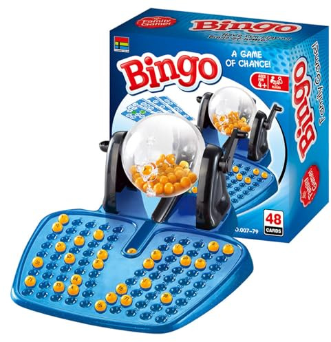Duqulle Classic Bingo Game Set, Traditional Family Game Bingo Machine With 90 Balls And 38 Cards For Pretending Lottery Machine Table Games Lottery Bingo Game Toy