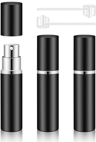 BELEVO Perfume Atomiser Bottle Refillable, 3 Pieces Portable Aftershave Travel Bottles 5ml Mini Aftershave Dispenser Travel Must Haves, Small Perfume Refill Bottle for Pocket, Handbag