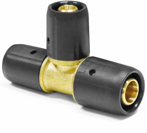 Pipetec Steckfitting T-Stück 16 x 2mm - 16 x 2mm - 16 x 2mm | für Mehrschichtverbundrohr und Aluminiumverbundrohr, DVGW Zertifiziert