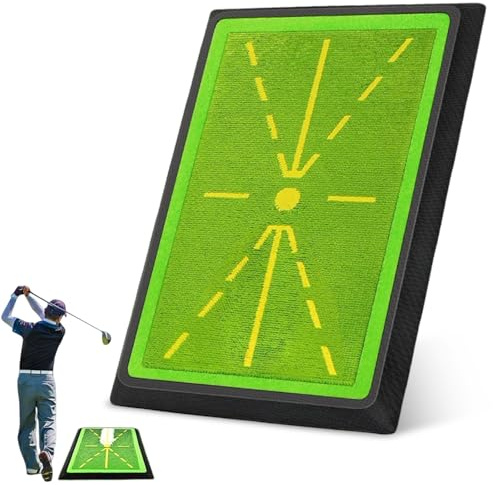 Golfmatta, 44 x 31 x 1,5 cm golfmatta, golfträningsmatta med halkfri gummibas, bred svängväg för inomhus och utomhus, golffångare, vuxna och barn, swingträning