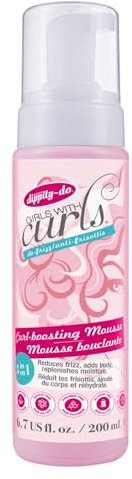Dippity-Do Girls with Curls Enhancing Mousse - 200ml, 6.7 oz | Defines natural texture, locks out humidity, and provides crunch-free touchable hold with a fresh apple-hibiscus scent.