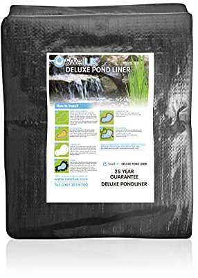 Swell UK 3m x 6m Pond Liner | 25 Year Guarantee | HDPE | UV Resistant | Garden Fish Ponds