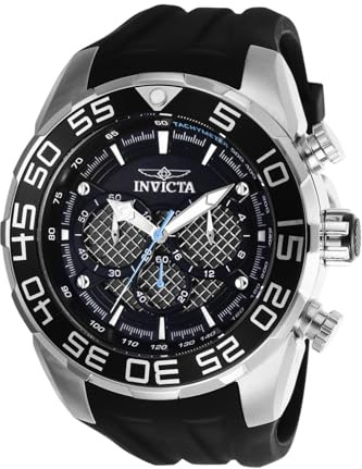 Invicta Speedway 26314 Herrenuhr - Quarzwerk - Edelstahl mit schwarzem Zifferblatt - 50 mm