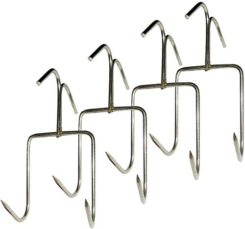 TIHOOD - Ganchos para ahumar (4 unidades, acero inoxidable)