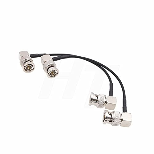 HangTon 2pack 3G HD SDI BNC Video Koaxialkabel für Teradek Atomos Portkeys ALEXA DSMC2 Kamera Monitor Sender, rechtwinklig BNC auf rechtwinklig BNC 15cm
