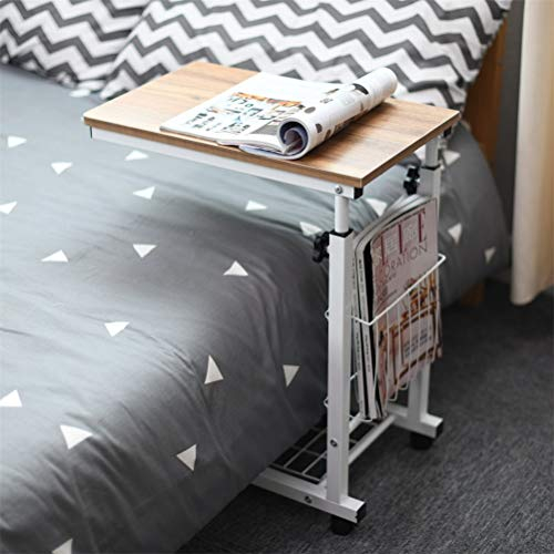 sogesfurniture End Table,Portatile Tavolo Laptop con Ruote,Tavolino,Compatto Tavolo per PC Notebook Tavolino per caffè Tavolino da Scrivania,Altezza Regolabile,Quercia BHEU-C6-OK