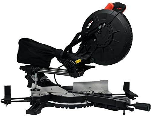XXL Zug Kapp Gehrungssäge mit Laser für Holz und Metall mit horizontaler & vertikaler Schnittwinkelverstellung (1800W, 3.800 min-1, Sägeblatt Ø 255 x 30 mm, 2 Gänge)