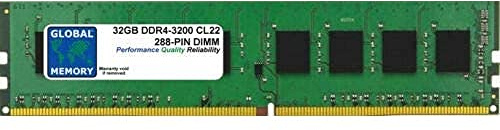 GLOBAL MEMORY 32GB DDR4 3200MHz PC4-25600 288-PIN DIMM Memoria RAM para Ordenadores DE SOBREMESA/Placas Base