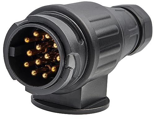 RED WOLF 13 Polig Anhänger Stecker Anhängerkupplung Zubehör 13 Pol für PKW Anhänger Wohnmobile LKW Kfz Wohnwagen 12V Anhängerstecker