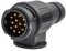 RED WOLF 13 Pin Trailer Plug Socket Adaptor Towing Male Connector 13 Way DC 12V for Car Europe Caravans RV Tractor Vans Lorry Trailers Vehicles, Black Waterproof