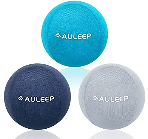 AULEEP Anti-stressbollar för vuxna och barn, 3-pack övningsbollar för handterapi, ångestlindring, fingermotstånd, träningsjuicepress (mörkblå, grå, blå