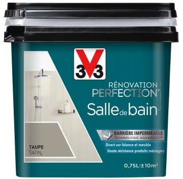 V33 Peinture de rénovation salle de bain, Rénovation perfection Taupe satin 750ml