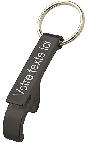 Porte clé en métal couleur Alu décapsuleur personnalisable - Gravure Laser