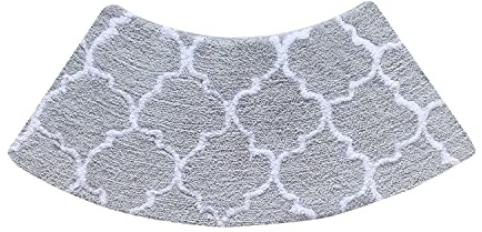 DFEO@MF Gebogene Duschmatte, Anti-Rutsch Badezimmer Teppich Dusch Vorleger Teppich Fächerförmig Fußpolster, Viertelkreis, Microfaser, rutschfeste, Für Runddusche (45X100CM)