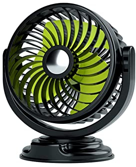 Auto Armaturenbrett Lüfter,Asudaro 12V 24V Auto Kfz Ventilator Gebläse Klimaanlage Fan USB Tischventilator 5 V Universal USB Auto Lüfter für Limousine, Van, LKW, SUV, Wohnmobil,12V Zigarettenanzünder