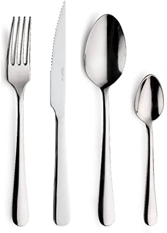 Prima Collection Living Set 24 Posate Acciaio Inox Nichel Free Made in Italy, con coltello bistecca, servizio 6 persone