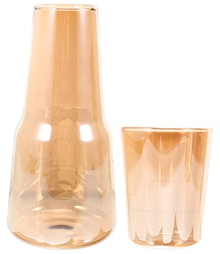 Angoily Bedside Carafe Glass Water Decanter for Night Use Multi-Function Water Jug Glass Juice Containers for Home Bathroom Use