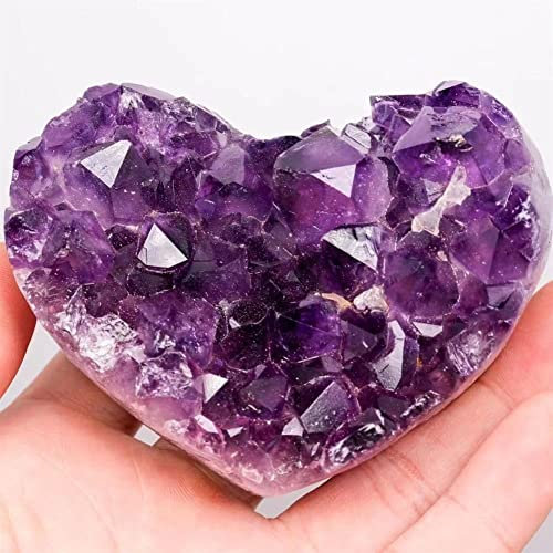AZOOB 1pc 60mm-75mm Symbol Love Natural Dark Amethyst Heart Beautiful (Color : 1pc 71mm-75mm) ERTEYIN (Color : 1pc 66mm-70mm)