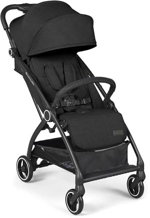 Ickle Bubba Aries Autofold Stroller - Feather-Light Design, Multi-Position Recline, and Handy Auto-Fold Mechanism, Large Seat from Birth to 22kg, UPF 50+ Hood, and Spacious Basket (Black)
