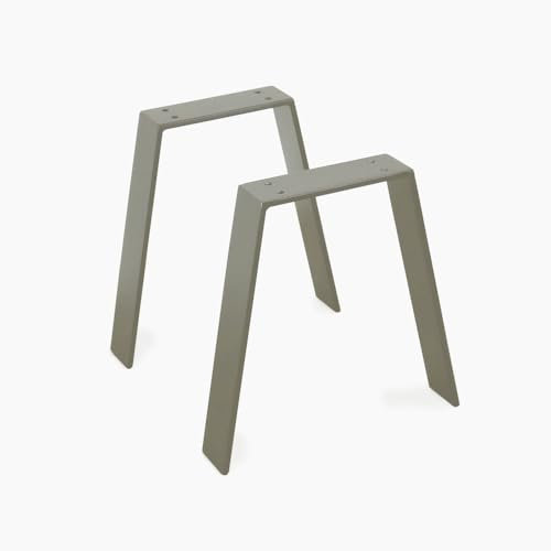 modernLOFTart Tischkufen Grau Vm 60x10 mm - Tischbeine Metall aus Flachstahl Sandgestrahlt und Pulverbeschichtet - Tischgestell Breite 50cm, Höhe 42cm - Industrial Loft