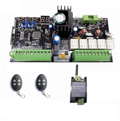 Abridor automático de puerta corredera Unidad de Control de Motor de abridor de puerta oscilante de 12V y 24V CC, placa de circuito controlador PCB, tarjeta electrónica for Motor único o Motor doble c