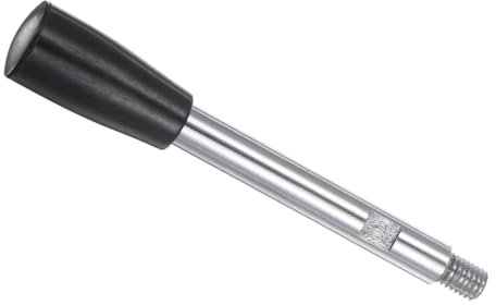 CoCud Drehkurbel-Klemmgriff, M8 Gewinde 116mm Länge, verchromter langer Arm Handradgriff Schwarz - (Anwendungen: für Drehmaschinen)