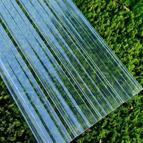 Wellpappe-Dachplatten,Transparente Dachblech,Profilblech Trapezblech,Glasfaser-Tageslichtplatten,Ersatz-Schuppenplatte,Schatten- und Wasserdicht,Stoßfest,Leicht zu Biegen (0.9x1.5m/35x59in,17 pcs)