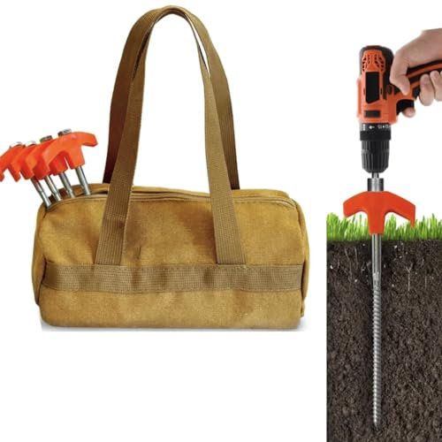 Throushine Drachekind Drehbare Zeltheringe mit Gewinde (MIT Tasche, 8)