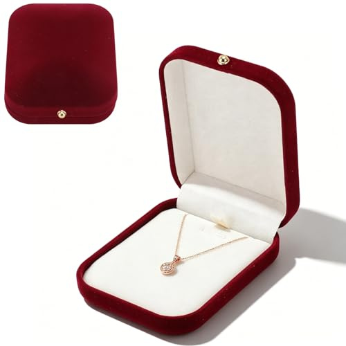Tomotato Halskettenbox, Samt Halskette Geschenkbox, Frauen Schmuck Armband Display Box für Vorschläge Hochzeit Verlobung Geburtstagsgeschenk, zum Lagerung von Armband und Kette (Anhänger)